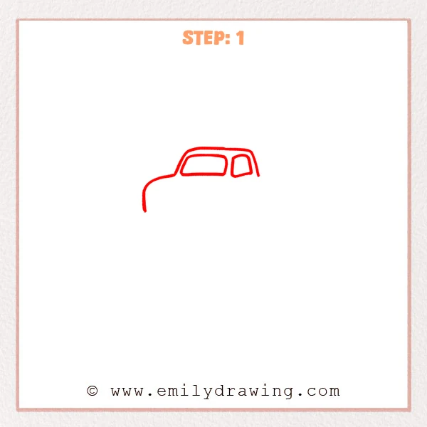how to draw a monster truck - Step 1